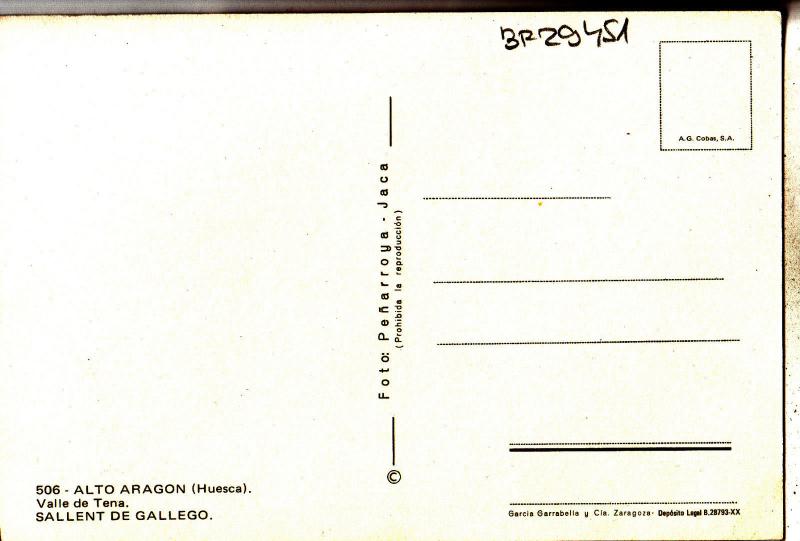 BF29451 alto aragon huesca valle de tena spain   front/back image