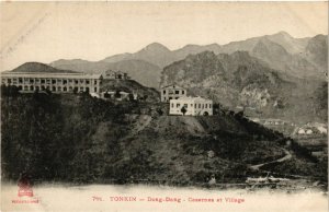 CPA AK INDOCHINA Tonkin Casernes et Village VIETNAM (956595)