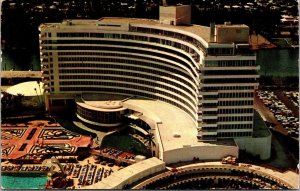 Vtg Miami Beach Florida FL Fontainebleau Hotel 1950s Chrome View Postcard