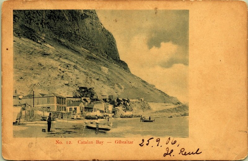 Catalan Bay Gibraltar Undivided Back Postcard to Heidleburg Clinic New York