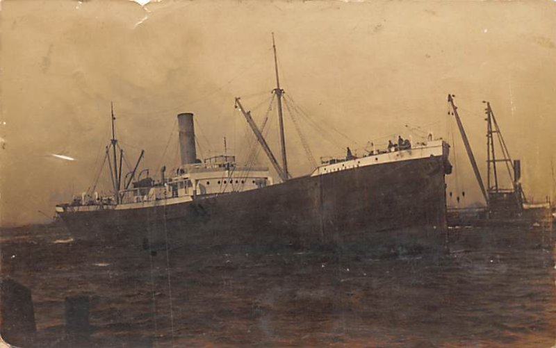 S.S. Hermiston Real Photo Houston Line Ship 