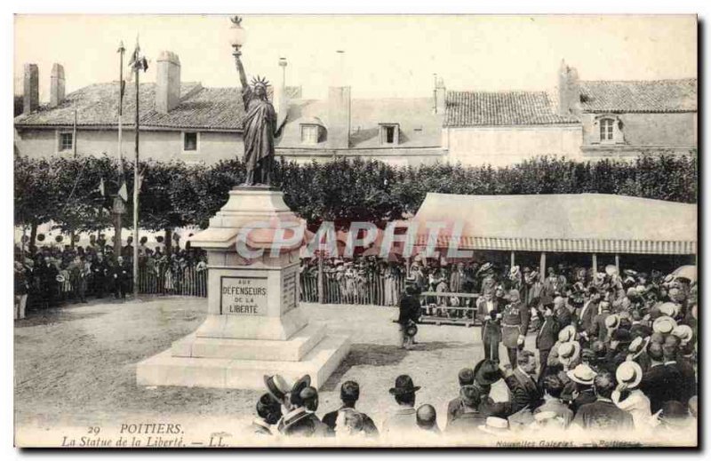 Old Postcard Poitiers The statue of liberty