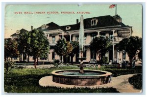 1914 Boys Hall Indian School Building Exterior Phoenix Arizona AZ Flag Postcard