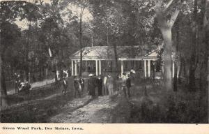 Des Moines Iowa Green Wood Park Congregation Antique Postcard K32493