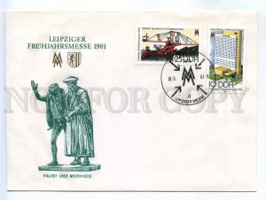 272915 DDR East Germany 1981 year Leipzig Faust Mephisto FDC