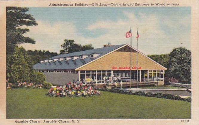 New York Ausable Chasm Entrance Administration Building Gift Shop & Cafeteria...