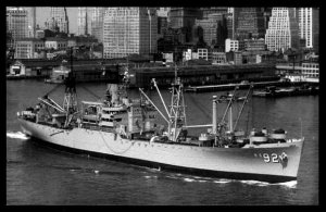 USS Wyandot AKA-92 postcard US Navy attack cargo ship