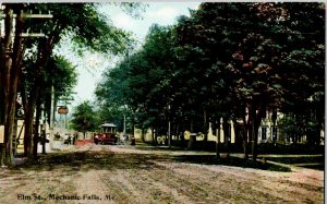 Mechanic Falls, Maine - Trolley on Elm Street - c1908