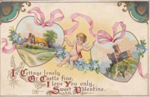 Valentine's Day Cupid Holding Hearts