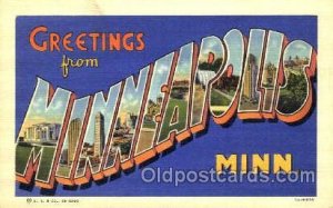 Greetings From Minneapolis Minn. USA Large Letter Town Unused 