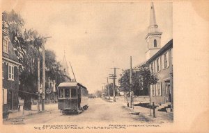 Myerstown Pennsylvania West Main Street and Trolley Vintage Postcard AA43027
