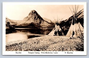 J89/ Glacier National Park Montana RPPC Postcard c1910 Tepee Camp 327