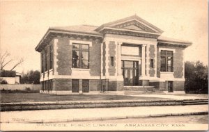 Postcard Carnegie Public Library in Arkansas City, Kansas