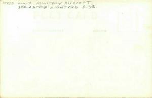 Lockheed Lightening Military Aircraft WW2 1940s RPPC #P-38 Photo Postcard 3450 