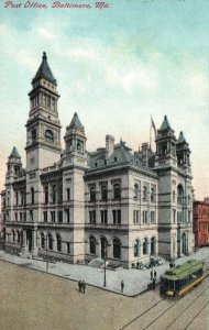 Vintage Postcard 1910's View of Post Office Baltimore Maryland MD
