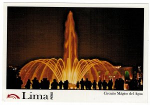 Peru 2018 Unused Postcard Lima Fountain Park at Night