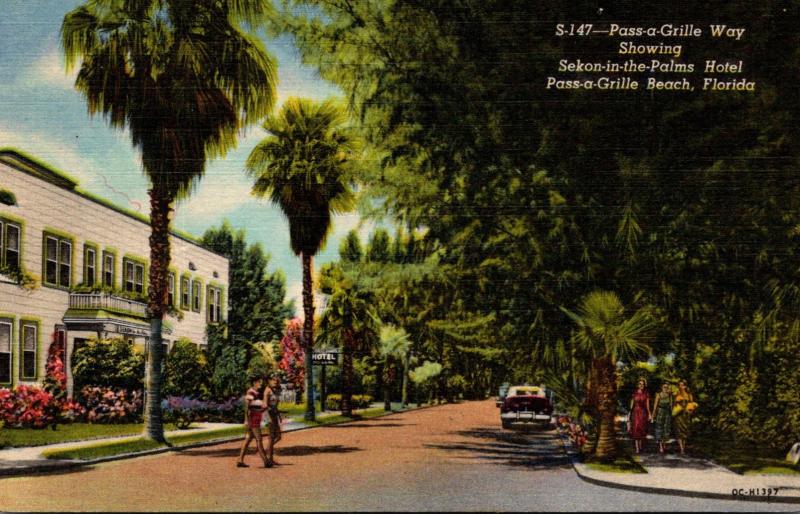 Florida Pass-A-Grille Beach Pass-a-Grille Way Showing Sekon-in-the-Palms Hote...