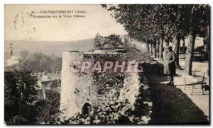 Old Postcard Chateau Thierry Promendes the Vieux Chateau