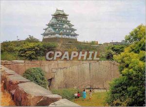 Modern Postcard The Huge Stone Higoishi and the Castle Tower Osaka Castle