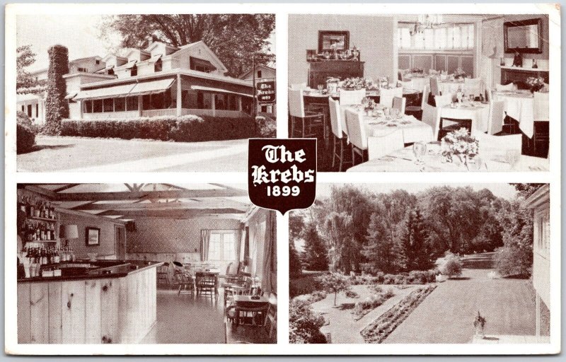 1954 The Krebs Skaneateles New York NY Restaurant Dinning Room Posted Postcard