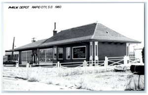 c1980 MILW Depot Rapid City South Dakota Train Depot Station RPPC Photo Postcard