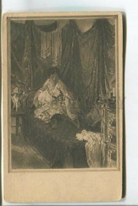 481776 OBROVSKY Belle Woman in Boudoir room Vintage postcard P.U.G. 1916 year