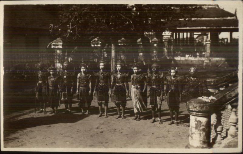 Phnom Penh Cambodia Native Woman Dancer Dancing & Costume c1910 RPPC #3