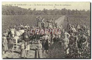 REPRODUCTION Touraine wines La Borde Joue les Tours Back pickers