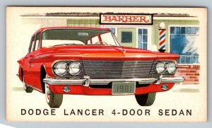 Vintage Business Card - Assini Barber Shop - Watervliet, NY - Dodge Lancer