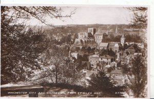 Hampshire Postcard - Winchester City and Cathedral from St Giles Hill - 3360A