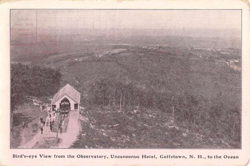 Goffstown New Hampshire Uncanoonuc Hotel Birdseye View Antique Postcard K83952