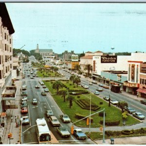 c1960s Pensacola, FL Palafox Street Downtown Main St Birds Eye Chrome Photo A148