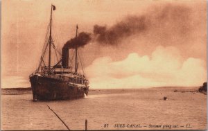 Egypt Suez Canal Steamer Vintage Postcard C126