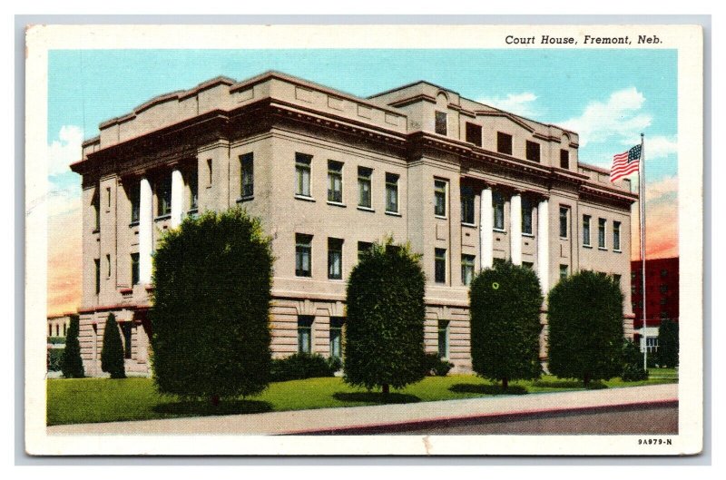 Court House Building Fremont Nebraska NE UNP WB  Postcard O17