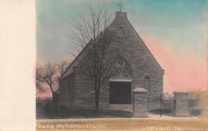 WESTFIELD PENNSYLVANIA ADAMS MEMORIAL CHURCH~COLOR REAL PHOTO POSTCARD 1900s