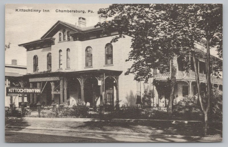 Chambersburg Pennsylvania~Kittochtinny Inn Front View~Vintage Postcard