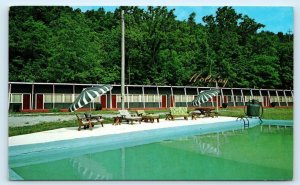 NOEL,  MO Missouri ~ Roadside HOLIDAY MOTEL Pool c1960s McDonald County Postcard
