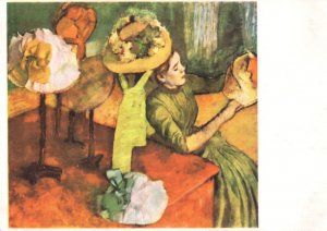 Degas At The Milliners Art Institute Chicago Old Painting Postcard