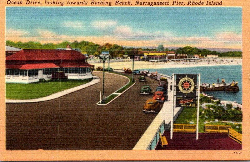 Rhode Island Narragansett Pier Ocean Drive Looking Towards Bathing Beach