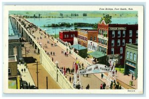 1948 Free Bridge, Fort Smith, Arkansas AR Vintage Posted Postcard