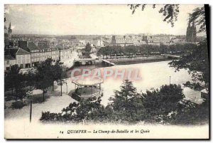 Old Postcard Quimper The Field Of Battle And The Quays Kiosk