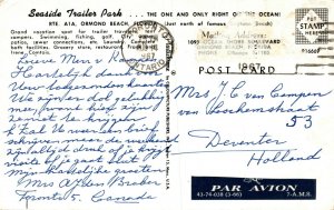 USA Seaside Trailer Park Ormond Beach Florida Chrome Postcard 08.59