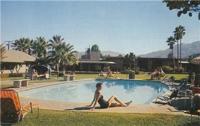 Swimming Pool OASIS HOTEL Palm Springs, CA c1950s Chrome Vintage Postcard