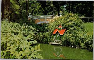 The Public Gardens, Halifax Nova Scotia Miniature House Vintage Postcard I05