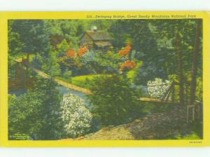 Unused Linen BRIDGE SCENE Linville North Carolina NC HJ0134