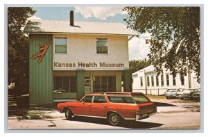 Postcard Kansas Health Museum Halstead Kansas Old Cars