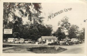 RPPC Postcard McDonald's Camp Roadside Cabins Old National Trail Ohio Indiana