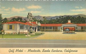 Golf Motel roadside Santa Barbara California linen Teich Postcard 21-1869