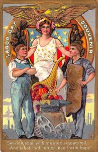 Labor Day Souvenir Embossed Rare Postcard