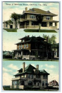 1910 Group Of Oklahoma Homes Exterior Multiview Oklahoma City OK Posted Postcard